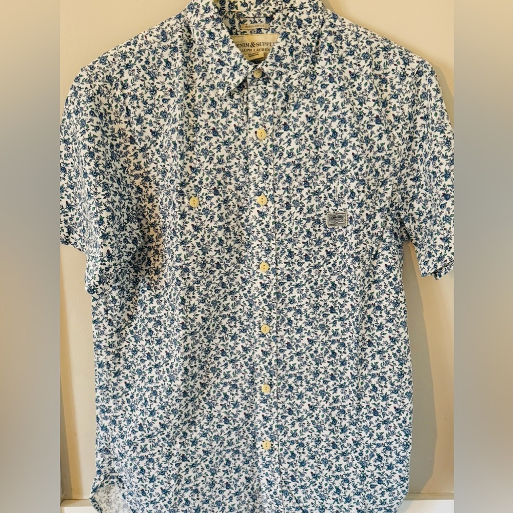 Denim & Supply Ralph Lauren 100% Cotton Floral Print Men’s S Short Sleeve Button